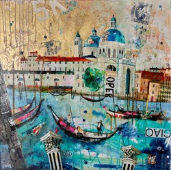 Venice Opera by Richard Burel - Original Painting on Stretched Canvas sized 32x32 inches. Available from Whitewall Galleries